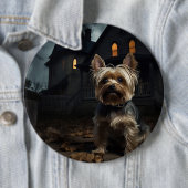 Yorkshire Terrier Halloween Griezelen Ronde Button 6,0 Cm (In situ)