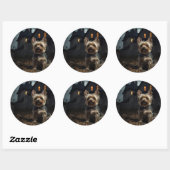 Yorkshire Terrier Halloween Griezelen Ronde Sticker (Vel)
