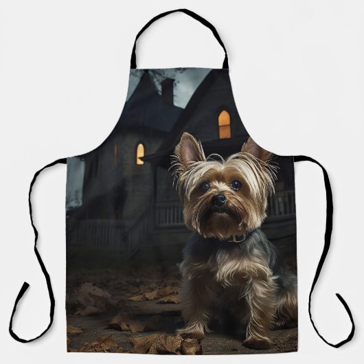Yorkshire Terrier Halloween Griezelen Schort (Voorkant)