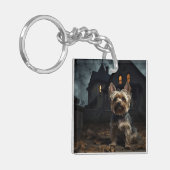 Yorkshire Terrier Halloween Griezelen Sleutelhanger (Voorkant Links)