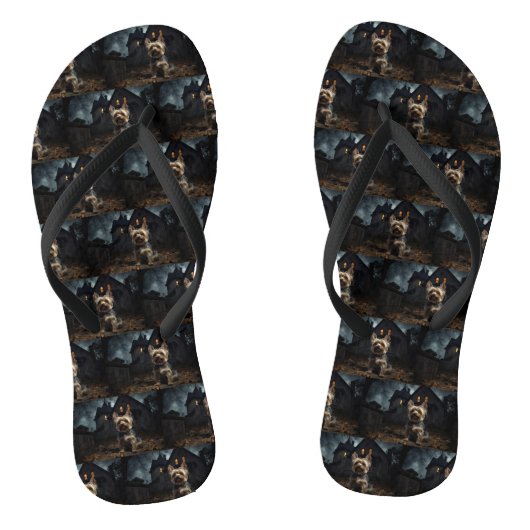 Yorkshire Terrier Halloween Griezelen Teenslippers (Voetbed)