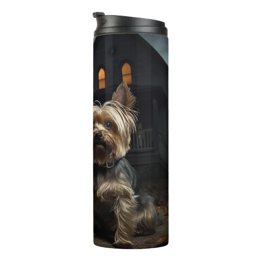 Yorkshire Terrier Halloween Griezelen  Thermosbeker (Geroteerd rechts)
