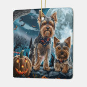 Yorkshire Terrier Halloween Griezelig Keramisch Ornament (Links)