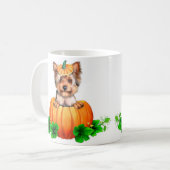 Yorkshire Terrier Halloween Jack-O-Lantern Koffiemok (Voorkant links)