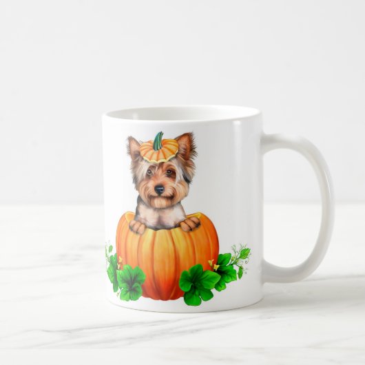 Yorkshire Terrier Halloween Jack-O-Lantern Koffiemok (Rechts)