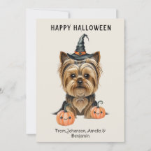 Yorkshire Terrier Halloween kaart | Schattige York