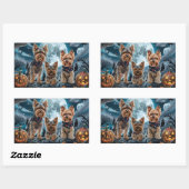 Yorkshire Terrier Halloween Spoken Rechthoekige Sticker (Vel)