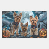 Yorkshire Terrier Halloween Spoken Rechthoekige Sticker (Voorkant)
