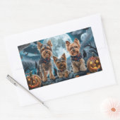 Yorkshire Terrier Halloween Spoken Rechthoekige Sticker (Envelop)
