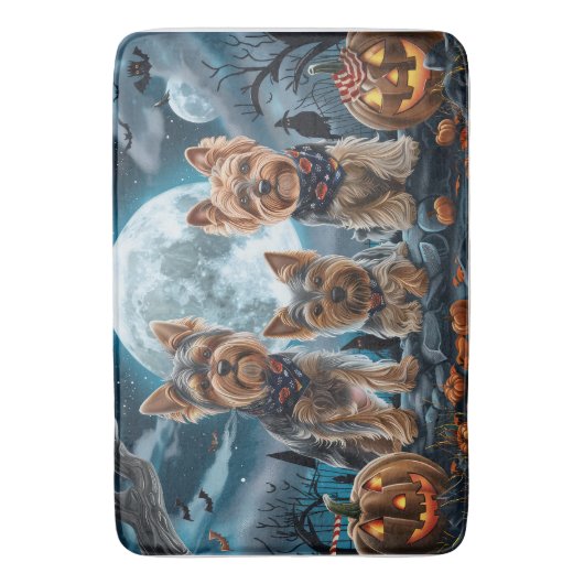 Yorkshire Terrier Halloween Spooky Badmat (Voorkant Verticaal)