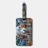 Yorkshire Terrier Halloween Spooky Bagagelabel (Achterkant verticaal)