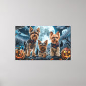 Yorkshire Terrier Halloween Spooky Canvas Afdruk (Voorkant)