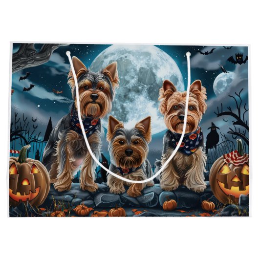 Yorkshire Terrier Halloween Spooky Groot Cadeauzakje (Achterkant)