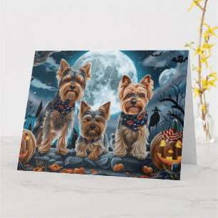 Yorkshire Terrier Halloween Spooky Kaart