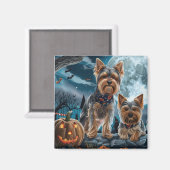 Yorkshire Terrier Halloween Spooky Magneet (Voorkant / Achterkant)