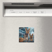 Yorkshire Terrier Halloween Spooky Magneet (Insitu (Vaatwasser))