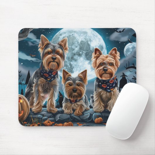Yorkshire Terrier Halloween Spooky Muismat (Met muis)