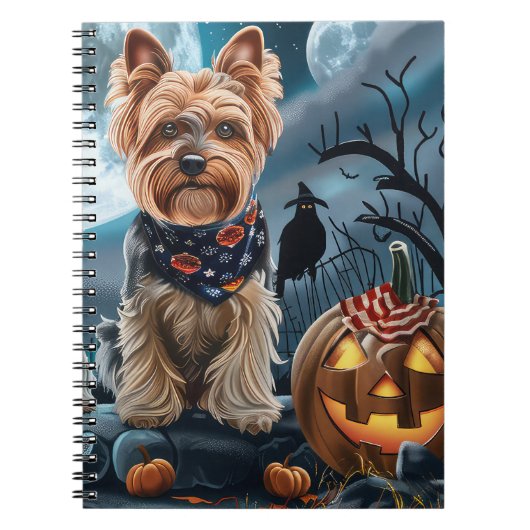 Yorkshire Terrier Halloween Spooky Notitieboek (Voorkant)