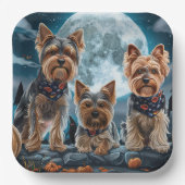 Yorkshire Terrier Halloween Spooky Papieren Bordje (Voorkant)