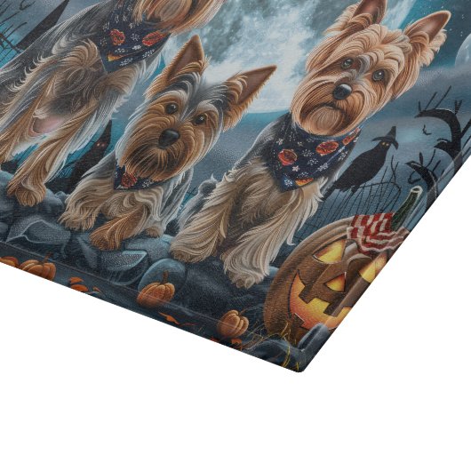 Yorkshire Terrier Halloween Spooky Snijplank (Hoek)