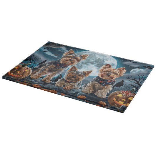 Yorkshire Terrier Halloween Spooky Snijplank (Hoek)
