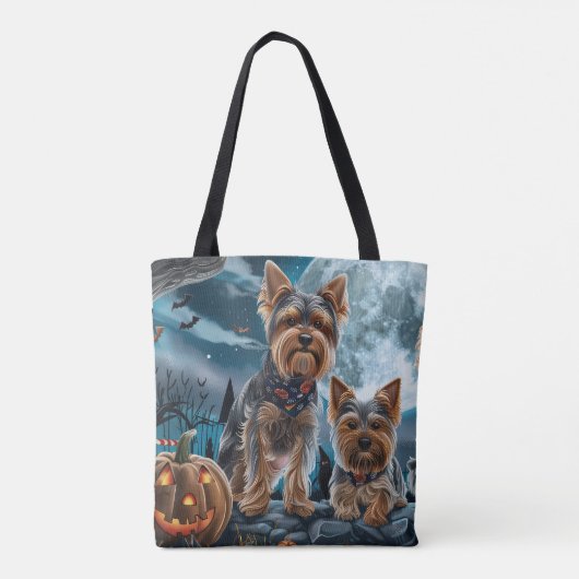 Yorkshire Terrier Halloween Spooky Tote Bag (Achterkant)