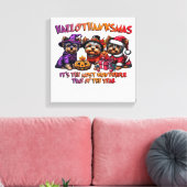 Yorkshire Terrier Halloween Thanksgiving Christmas Canvas Afdruk (Insitu (Woonkamer))