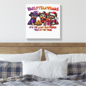 Yorkshire Terrier Halloween Thanksgiving Christmas Canvas Afdruk (Insitu (Slaapkamer))