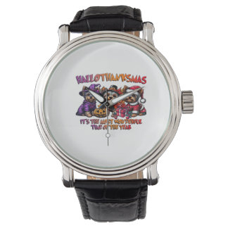 Yorkshire Terrier Halloween Thanksgiving Christmas Horloge