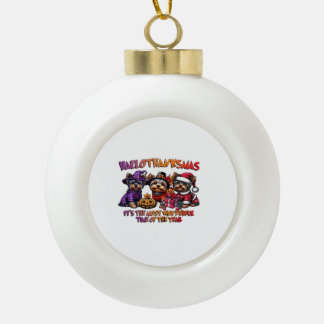 Yorkshire Terrier Halloween Thanksgiving Christmas Keramische Bal Ornament