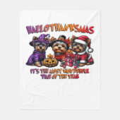 Yorkshire Terrier Halloween Thanksgiving Kerst Fleece Deken (Voorkant)
