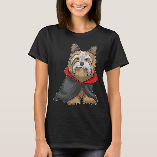 Yorkshire Terrier Halloween Vampire T-shirt (Voorkant)