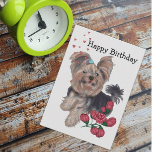 Yorkshire Terrier Happy Birthday Kaart
