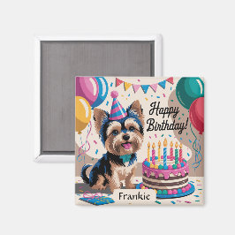 Yorkshire Terrier Happy Birthday Magneet