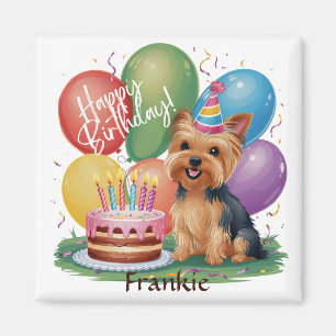 Yorkshire Terrier Happy Birthday Magneet