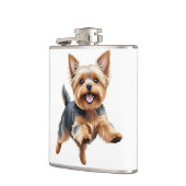 Yorkshire Terrier Happy Speelse Leuk Springen Vrol Heupfles (Links)