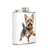 Yorkshire Terrier Happy Speelse Leuk Springen Vrol Heupfles (Rechts)