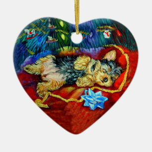 Yorkshire Terrier Heart Ornament
