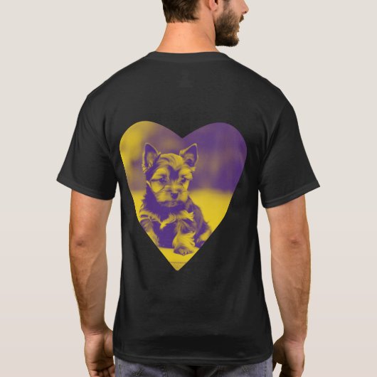 Yorkshire Terrier Heart T-shirt (Achterkant)