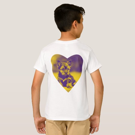 Yorkshire Terrier Heart T-shirt (Achterkant volledig)
