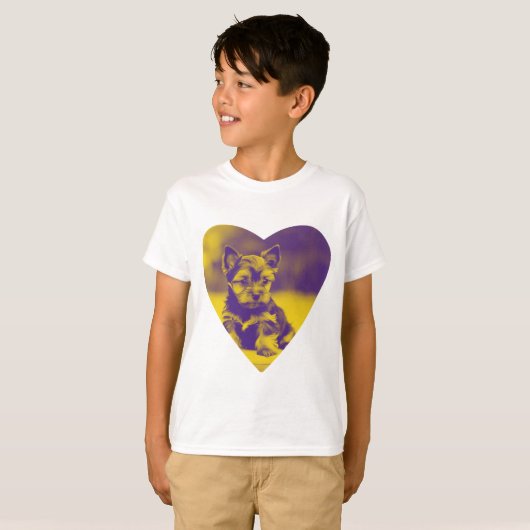 Yorkshire Terrier Heart T-shirt (Voorkant volledig)