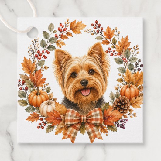 Yorkshire Terrier Herfst Bedankjes Labels (Voorkant)