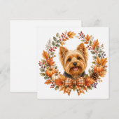Yorkshire Terrier Herfst Notitiekaartje (Voorkant / Achterkant)