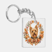 Yorkshire Terrier Herfst Sleutelhanger (Voorkant Links)