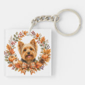 Yorkshire Terrier Herfst Sleutelhanger (Achterkant)