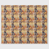 Yorkshire Terrier Herfstbladeren Thanksgiving Kuns Cadeaupapier (Vlak)