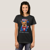Yorkshire Terrier Hond 4 juli Amerikaanse Yorkie T-shirt (Voorkant volledig)