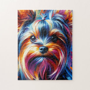 Yorkshire Terrier Hond Acryl Print   Kleurrijk Legpuzzel