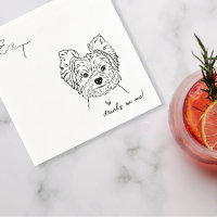 Yorkshire Terrier Hond Cocktail bruiloft servetten