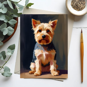 Yorkshire Terrier Hond Dier Schilderij Briefkaart